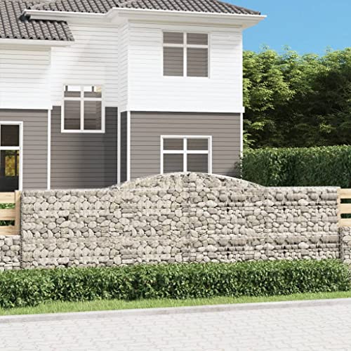 UTSRABFA Gabionen mit Hochbogen pflanztopf Outdoor pflanzentopf for Garten Terrasse 10Stk. 400x30x120/140cm Verzinktes Eisen von UTSRABFA