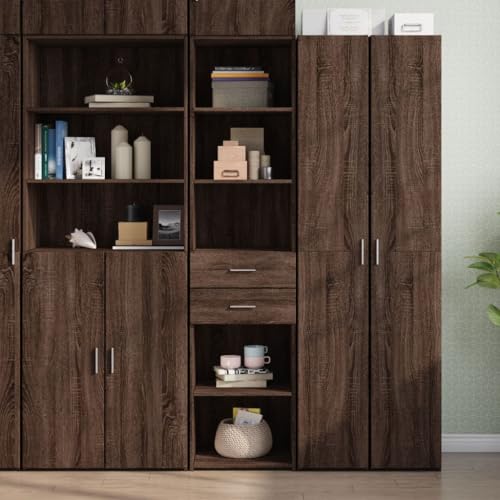 UTSRABFA Highboard Braun Eichen-Optik Schrank gartenschrank for Schlafzimmer Wohnzimmer 45x42,5x185 cm Holzwerkstoff von UTSRABFA