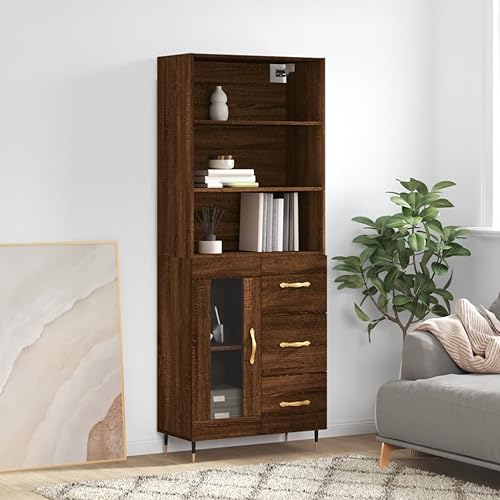 UTSRABFA Highboard Braun Eichen-Optik flurschrank gartenschrank for Wohnzimmer Innenraum 69,5x34x180 cm Holzwerkstoff UTSRABFA Highboard Braun Eichen-Optik flurschrank gartenschrank for Wohnzimmer Innenraum 69,5x34x180 cm Holzwerkstoff von UTSRABFA