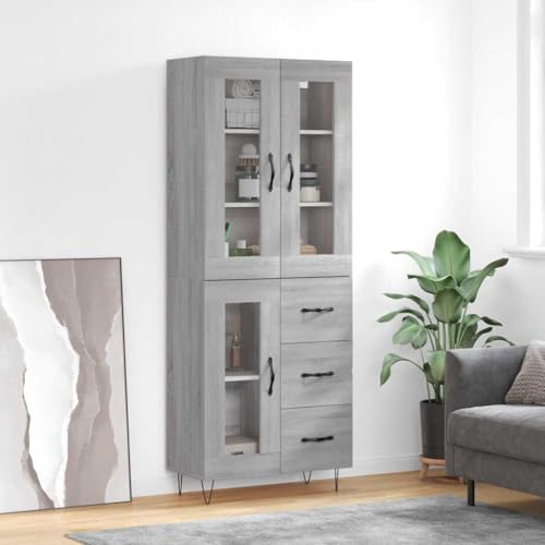 UTSRABFA Highboard Grau Sonoma kleiderschrank sideboards for Schlafzimmer Innenraum 69,5x34x180 cm Holzwerkstoff von UTSRABFA