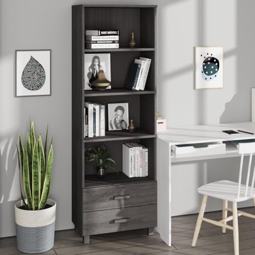 UTSRABFA Highboard HAMAR Hellgrau flurschrank kleiderschrank for Wohnzimmer Büro 60x35x180 cm Massivholz Kiefer von UTSRABFA