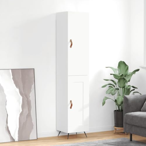 UTSRABFA Highboard Hochglanz-Weiß gartenschrank sideboards for Wohnzimmer Büro 34,5x34x180 cm Holzwerkstoff von UTSRABFA