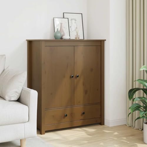 UTSRABFA Highboard Honigbraun flurschrank Schrank for Innenraum Büro 83x41,5x100 cm Massivholz Kiefer von UTSRABFA