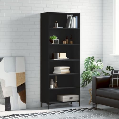 UTSRABFA Highboard Schwarz kleiderschrank flurschrank for Schlafzimmer Wohnzimmer 69,5x32,5x180 cm Holzwerkstoff von UTSRABFA