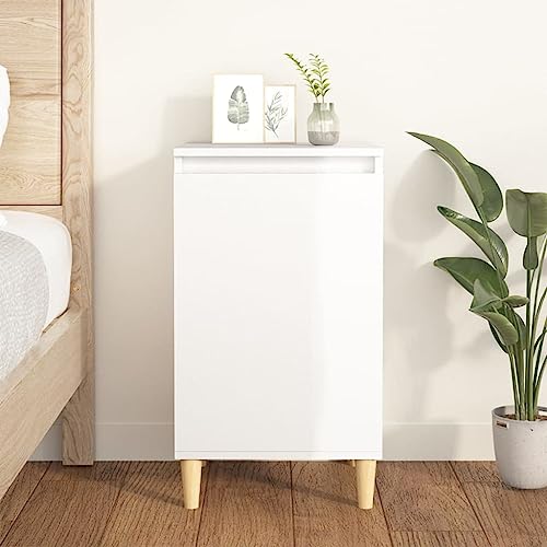 UTSRABFA Nachttisch Hochglanz-Weiß Bedside Table nachttisch for Wohnzimmer Schlafzimmer 40x35x70 cm Holzwerkstoff von UTSRABFA