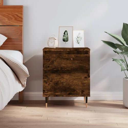 UTSRABFA Nachttisch Räuchereiche Bedside Table kommode mit schubladen for Schlafzimmer Zimmer 40x35x50 cm Holzwerkstoff von UTSRABFA