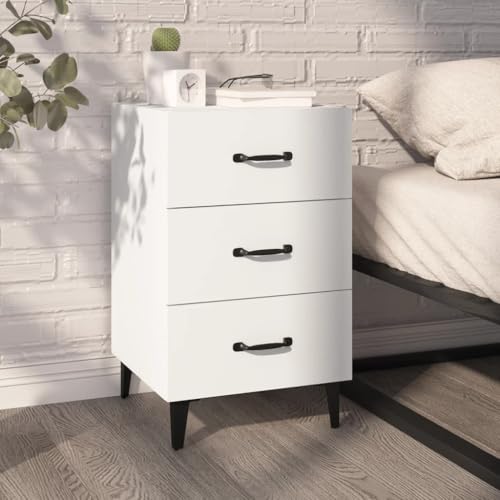 UTSRABFA Nachttisch Weiß badschrank schmal kommode mit schubladen for Wohnzimmer Schlafzimmer 40x40x66 cm Holzwerkstoff von UTSRABFA