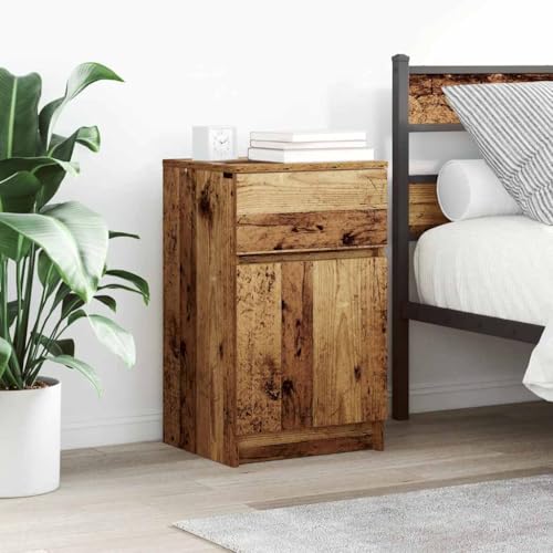 UTSRABFA Nachttische 2 STK. Altholz-Optik nachttische Bedside Table for Zimmer Schlafzimmer 39x35x65 cm Holzwerkstoff von UTSRABFA