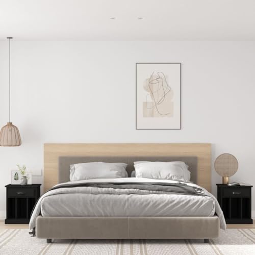 UTSRABFA Nachttische 2 STK. Schwarz badschrank schmal nachtschrank for Zimmer Wohnzimmer 43x36x50 cm von UTSRABFA