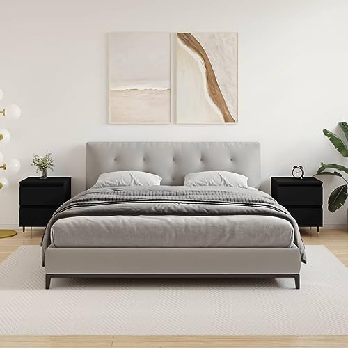 UTSRABFA Nachttische 2 STK. Schwarz badschrank schmal nachttisch for Zimmer Wohnzimmer 40x35x50 cm Holzwerkstoff von UTSRABFA