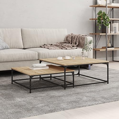 UTSRABFA Satztische 2 STK. Sonoma-Eiche Holzwerkstoff couchtisch beistelltisch for Wohnzimmer Esszimmer UTSRABFA Satztische 2 STK. Sonoma-Eiche Holzwerkstoff couchtisch beistelltisch for Wohnzimmer Esszimmer von UTSRABFA