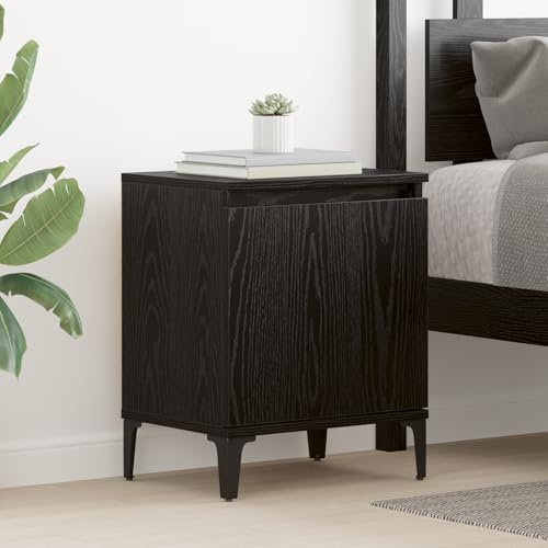 UTSRABFA Schwarz Eiche Nachttisch Schwarz Eiche Holzwerkstoff Bedside Table kommode mit schubladen for Zimmer Schlafzimmer von UTSRABFA