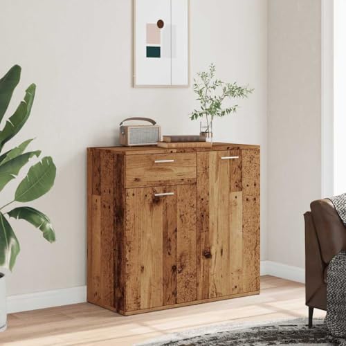 UTSRABFA Sideboard Altholz-Optik kleiderschrank gartenschrank for Innenraum Wohnzimmer 80x36x75 cm Holzwerkstoff UTSRABFA Sideboard Altholz-Optik kleiderschrank gartenschrank for Innenraum Wohnzimmer 80x36x75 cm Holzwerkstoff von UTSRABFA