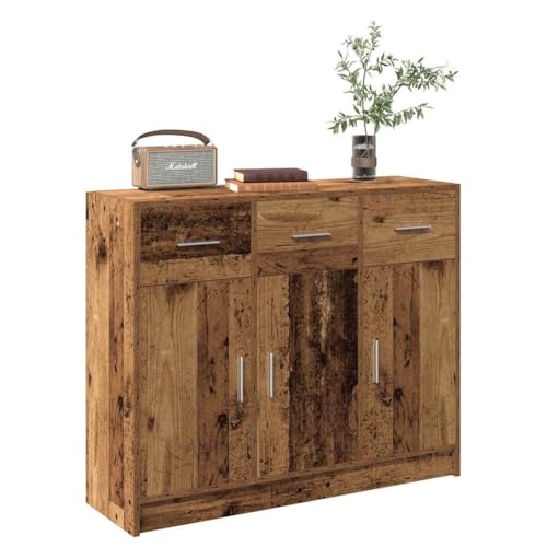 UTSRABFA Sideboard Altholz-Optik kommoden sideboards for Schlafzimmer Büro 91x28x75 cm Holzwerkstoff von UTSRABFA