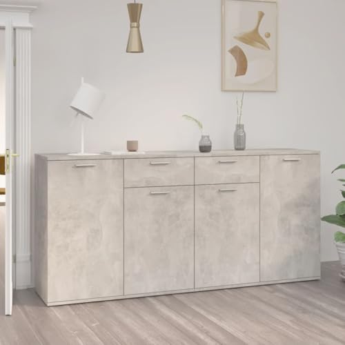 UTSRABFA Sideboard Betongrau Schrank gartenschrank for Innenraum Schlafzimmer 160x36x75 cm Holzwerkstoff UTSRABFA Sideboard Betongrau Schrank gartenschrank for Innenraum Schlafzimmer 160x36x75 cm Holzwerkstoff von UTSRABFA
