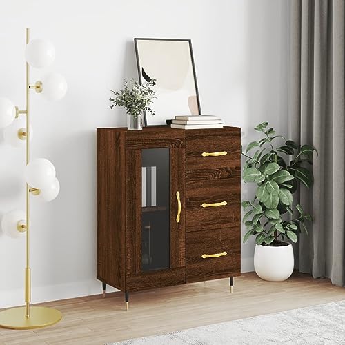 UTSRABFA Sideboard Braun Eichen-Optik gartenschrank gartenschrank for Innenraum Schlafzimmer 69,5x34x90 cm Holzwerkstoff von UTSRABFA