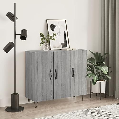 UTSRABFA Sideboard Grau Sonoma kommoden gartenschrank for Schlafzimmer Büro 90x34x80 cm Holzwerkstoff UTSRABFA Sideboard Grau Sonoma kommoden gartenschrank for Schlafzimmer Büro 90x34x80 cm Holzwerkstoff von UTSRABFA