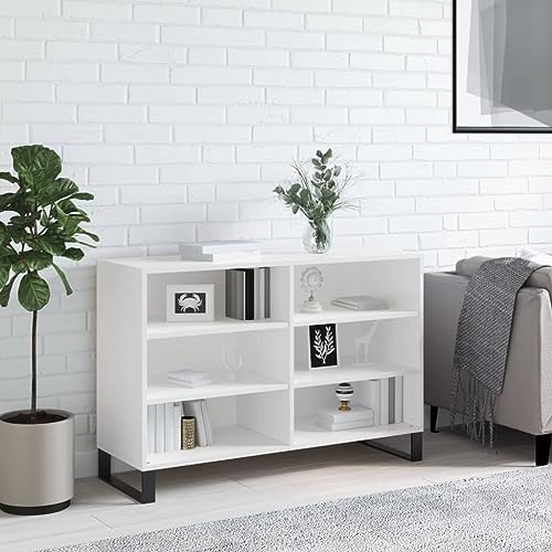 UTSRABFA Sideboard Hochglanz-Weiß gartenschrank kleiderschrank for Büro Wohnzimmer 103,5x35x70 cm Holzwerkstoff von UTSRABFA