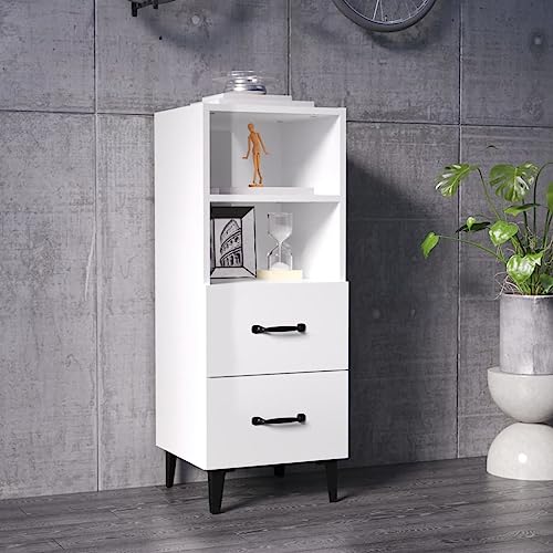 UTSRABFA Sideboard Hochglanz-Weiß gartenschrank sideboards for Wohnzimmer Innenraum 34,5x34x90 cm Holzwerkstoff von UTSRABFA