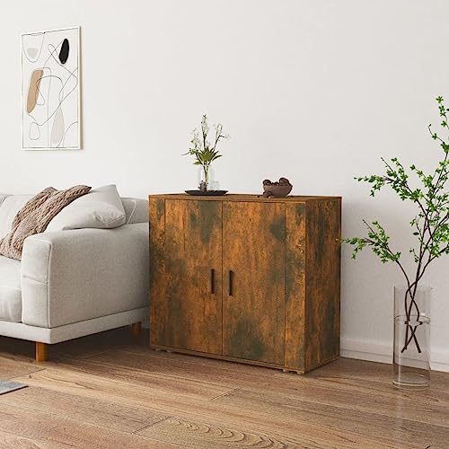 UTSRABFA Sideboard Räuchereiche kleiderschrank gartenschrank for Innenraum Büro 80x33x70 cm Holzwerkstoff von UTSRABFA