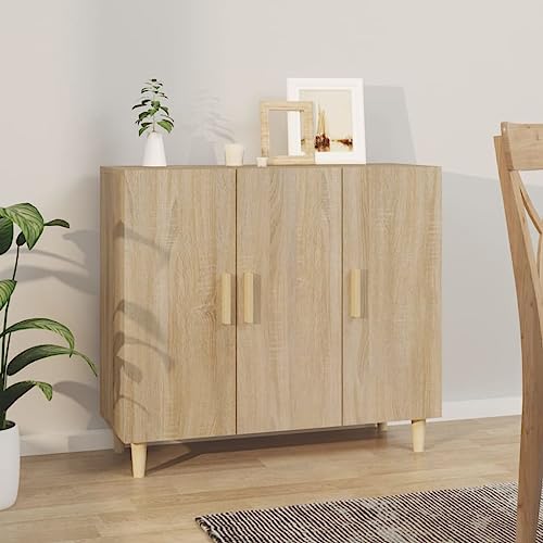 UTSRABFA Sideboard Sonoma-Eiche sideboards Schrank for Büro Schlafzimmer 90x34x80 cm Holzwerkstoff von UTSRABFA