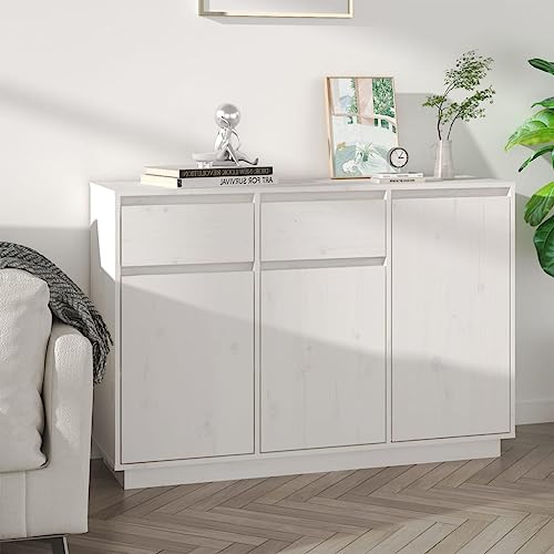 UTSRABFA Sideboard Weiß kleiderschrank Schrank for Büro Wohnzimmer 110x34x75 cm Massivholz Kiefer von UTSRABFA