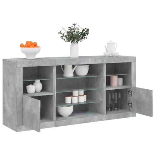 UTSRABFA Sideboard mit LED-Leuchten Betongrau sideboards kommoden for Wohnzimmer Schlafzimmer 142,5x37x67 cm UTSRABFA Sideboard mit LED-Leuchten Betongrau sideboards kommoden for Wohnzimmer Schlafzimmer 142,5x37x67 cm von UTSRABFA