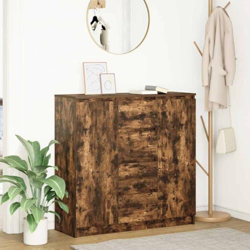 UTSRABFA Sideboard mit Schubladen Räuchereiche gartenschrank kleiderschrank for Wohnzimmer Schlafzimmer 100,5x35x98,5 cm von UTSRABFA