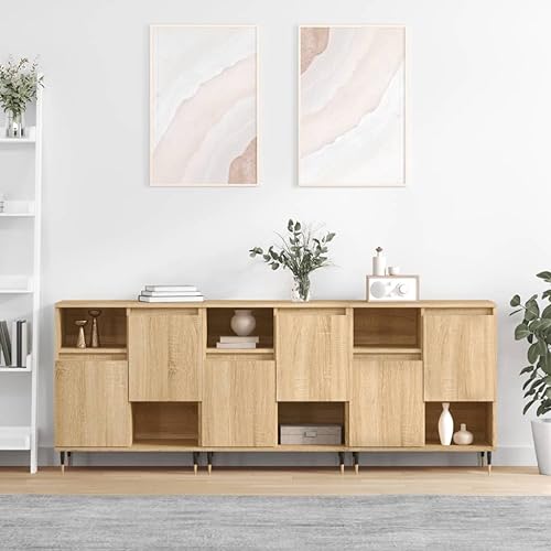 UTSRABFA Sideboards 3 STK. Sonoma-Eiche Holzwerkstoff sideboards Schrank for Büro Wohnzimmer von UTSRABFA