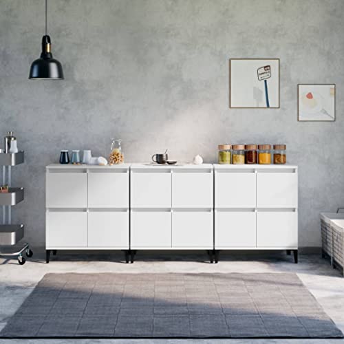 UTSRABFA Sideboards 3 STK. Weiß sideboards gartenschrank for Wohnzimmer Schlafzimmer 60x35x70 cm Holzwerkstoff von UTSRABFA