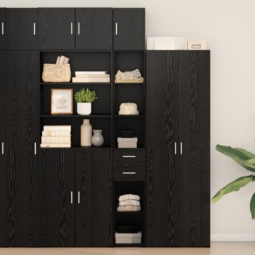 UTSRABFA Slim Storage Cabinet Schwarze Eiche flurschrank kleiderschrank for Wohnzimmer Innenraum 30x42.5x225 cm Holzwerkstoff von UTSRABFA