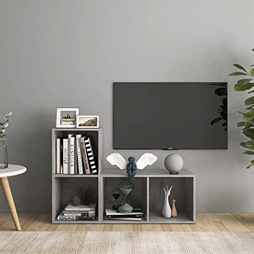 UTSRABFA TV-Schränke 2 STK. Betongrau Modulares Cube Regalsystem für Moderne Lagerlösungen mit stylischem Design. 72x35x36,5 cm Holzwerkstoff von UTSRABFA