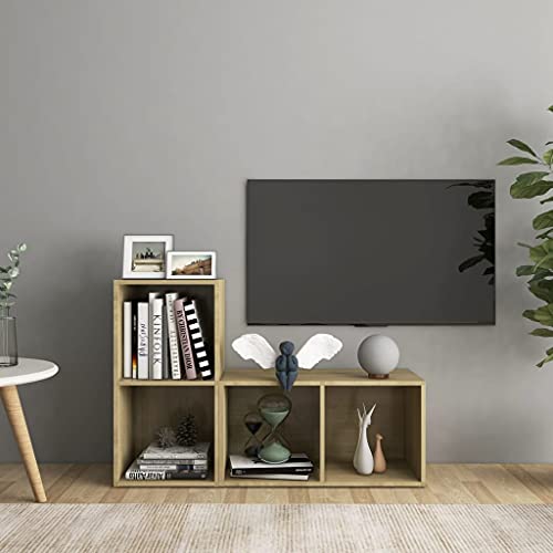 UTSRABFA TV-Schränke 2 STK. Sonoma-Eiche Modulares Cube Regalsystem für Moderne Lagerlösungen mit stylischem Design. 72x35x36,5 cm Holzwerkstoff von UTSRABFA