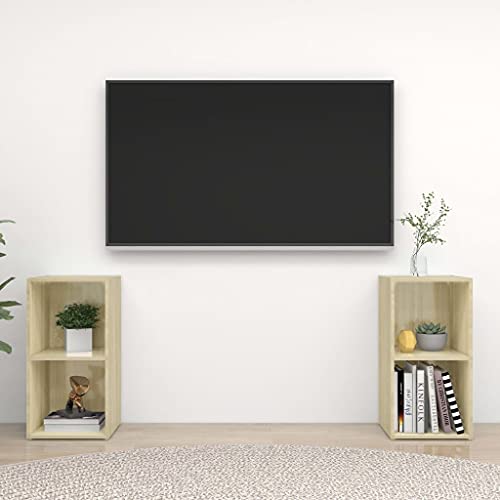 UTSRABFA TV-Schränke 2 STK. Sonoma-Eiche Modulares Würfelregal-Set für Bücher und Deko, platzsparend und langlebig. 72x35x36,5 cm Holzwerkstoff UTSRABFA TV-Schränke 2 STK. Sonoma-Eiche Modulares Würfelregal-Set für Bücher und Deko, platzsparend und langlebig. 72x35x36,5 cm Holzwerkstoff von UTSRABFA