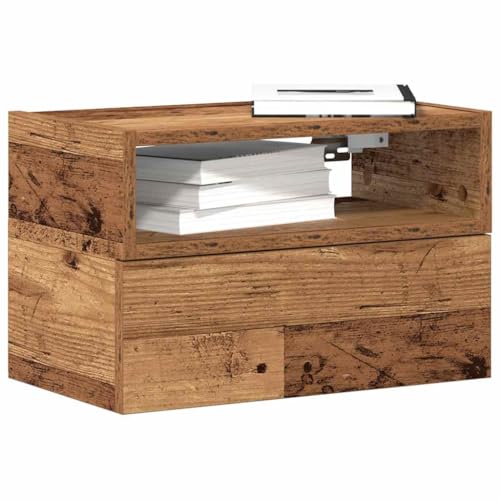 UTSRABFA Wand-Nachttisch Altholz-Optik kommode mit schubladen Bedside Table for Wohnzimmer Zimmer 45x26x28,5 cm UTSRABFA Wand-Nachttisch Altholz-Optik kommode mit schubladen Bedside Table for Wohnzimmer Zimmer 45x26x28,5 cm von UTSRABFA