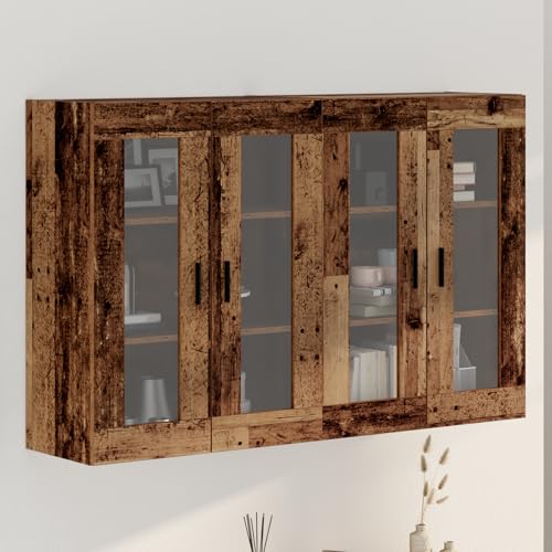UTSRABFA Wandregal-Set, 2 Teile, aus altem Holz, gartenschrank flurschrank for Wohnzimmer Schlafzimmer 69,5 x 34 x 90 cm. von UTSRABFA