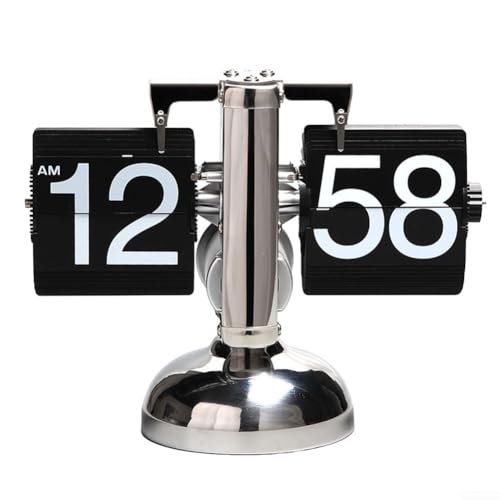1 x Frontless Bra Vintage Flip Page Clock Part Name Desk Clocks (schwarz) von UTTASU