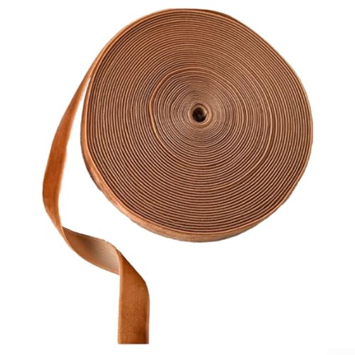 10 Meter Samtband für Weihnachtsdekoration DIY Basteln mit klassischem Vintage-Stil Stoffmaterial geeignet für Fliegen und rustikale Urlaubsprojekte (braun) von UTTASU