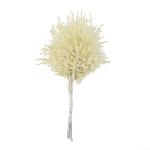 10 Stück Künstliche Kiefernblätter Zweige für Weihnachten und Urlaub Kranz Herstellung Hochzeit Dekor Party Dekorationen DIY Zubehör und Home Crafts (Weiß) von UTTASU