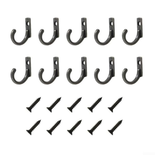 10 Stück Vintage Wandgarderobenhaken Zinklegierung Türhaken zum Aufhängen von Kleidung, Bademänteln und Handtüchern in Schlafzimmern, Badezimmern, Schränken und Garagen (Bronze) von UTTASU