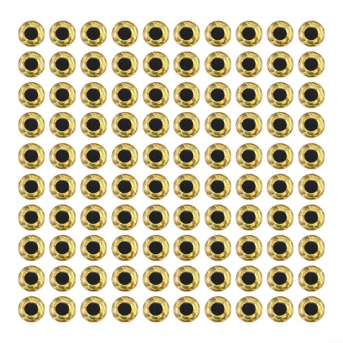 100 Stück Angelköderaugen 3D-Aufkleber zum Fliegenbinden mit reflektierendem Fischaugen-Design zur Verbesserung der Attraktivität von Angelködern (15 mm Gold) von UTTASU