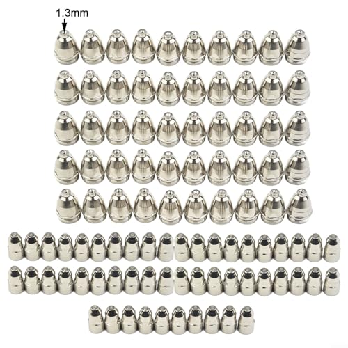 100 Stück für P80 Plasmaschneiderdüsen und Elektroden-Set mit gefrästen Teilen für dauerhafte Leistung (1,5 mm) von UTTASU