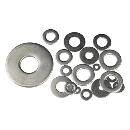 105 Stück Edelstahl-Unterlegscheiben, Sortiment mit einfacher Unterlegscheibe, Dichtungsringe für Zuhause und Außenanwendungen 105 Stück Edelstahl-Unterlegscheiben, Sortiment mit einfacher Unterlegscheibe, Dichtungsringe für Zuhause und Außenanwendungen von UTTASU