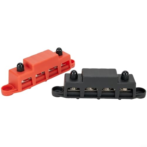 12 V Stromverteilerblock, verhindert Kurzschlussrisiken, geeignet für Auto, LKW, Solarverdrahtung (rot + schwarz-M8) von UTTASU