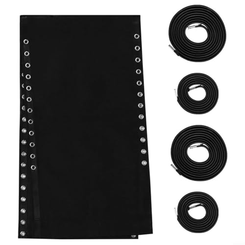 160 x 43 cm Strandkorb-Ersatzstoff mit elastischem Seil-Set und wasserdicht für den Außenbereich, 1 x Stuhltuch, 4 x Stoffschnur (schwarz) von UTTASU