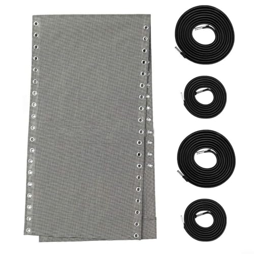 160 x 43 cm Strandkorb-Ersatzstoff mit elastischem Seil-Set und wasserdicht für den Außenbereich, 1 x Stuhltuch, 4 x Stoffschnur (weißgrau) von UTTASU