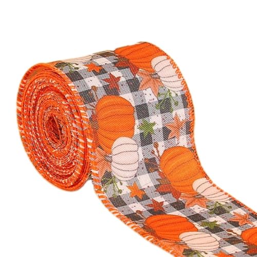 180 Zoll Herbst Ernte Band für Thanksgiving Dekorationen mit Kürbis und Plaid Motiv (E) von UTTASU