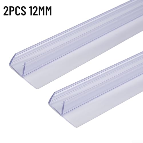 2 x 0 5 m transparenter Dichtungsstreifen Typ F für Badezimmer, perfekte Passform für rahmenlose Schiebetüren (12 mm) von UTTASU