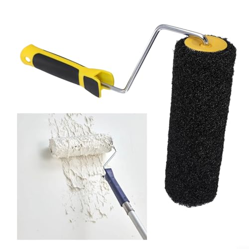 22,9 cm Wandbürstenwalze, benutzerfreundliche Nylonfasern für einfache Reinigung und effizientes Auftragen von Spachtelmasse und Farbe (schwarz) von UTTASU