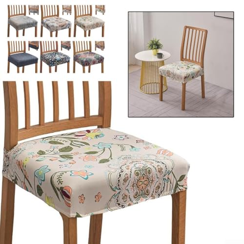 2er Set Abnehmbare Stuhlhussen für Esszimmer Stuhlhussen Elastisch und Waschbar Stilvoller Schoner für Stühle (E) von UTTASU
